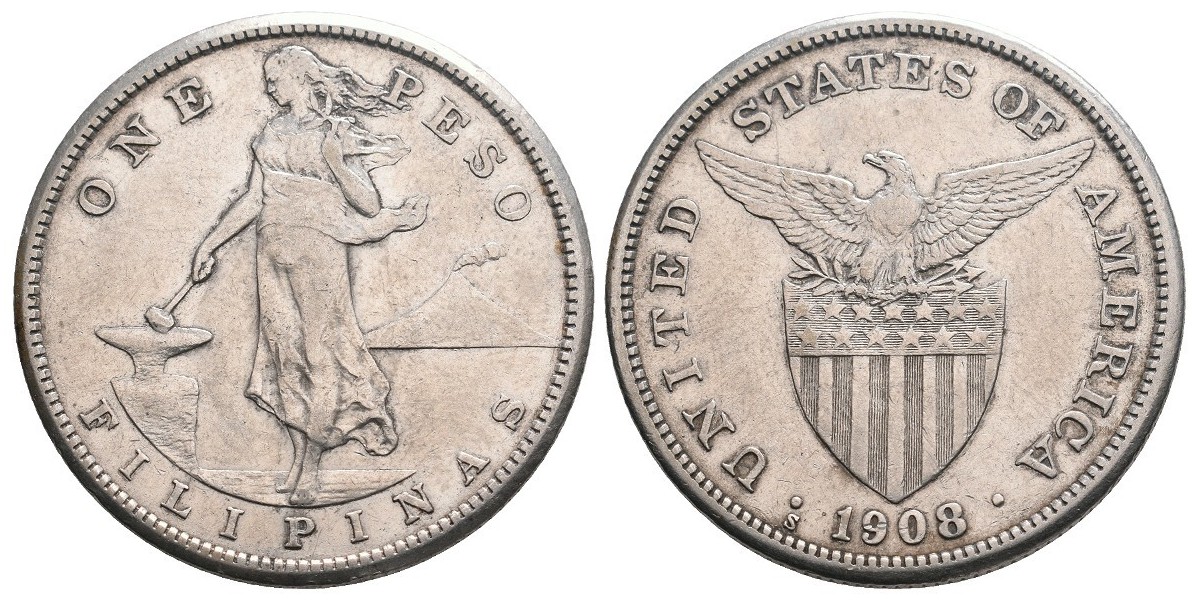 Filipinas. 1 peso. 1908 S