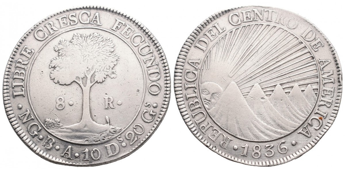 America Central. 8 reales. 1836 NG BA