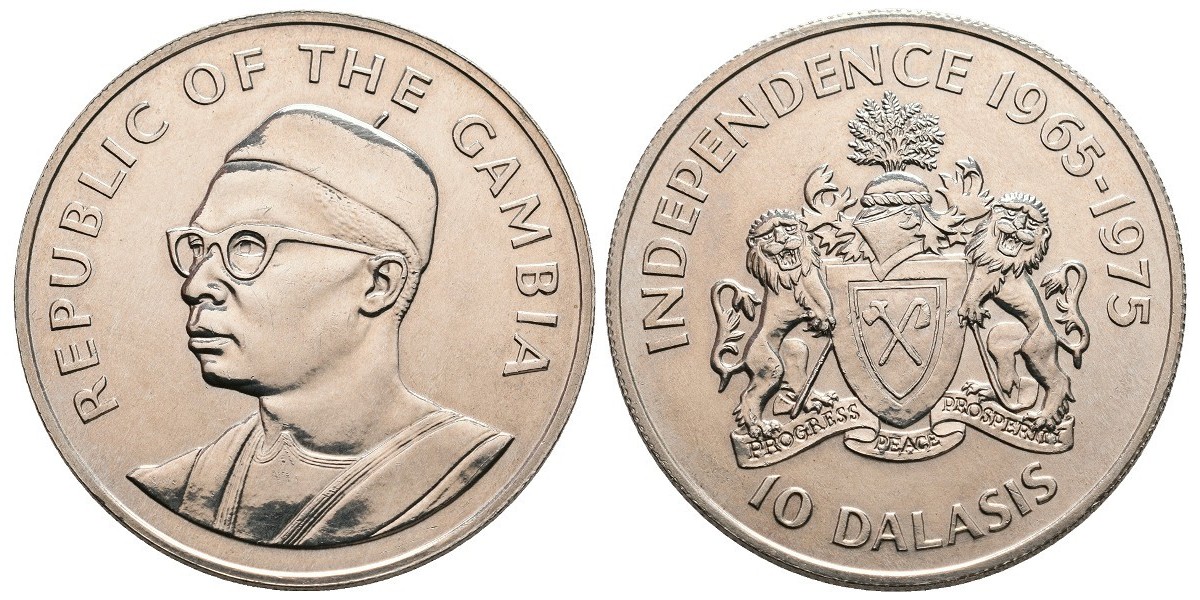 Gambia. 10 dalasi. 1975