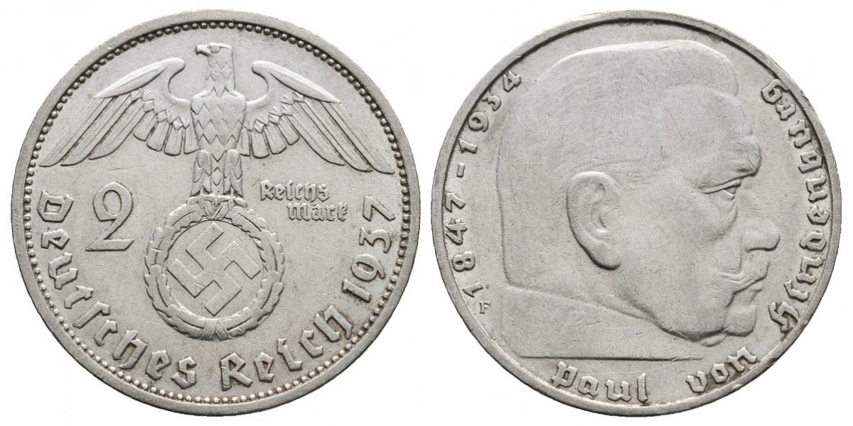 Alemania. 2 mark. 1937 F