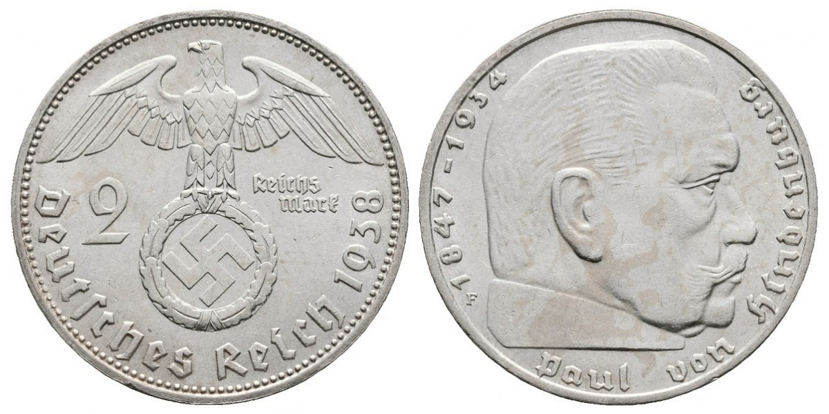 Alemania. 2 mark. 1938 F