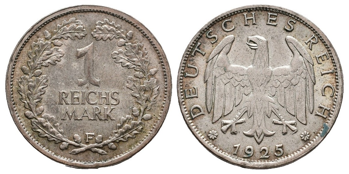 Alemania. 1 reichs mark. 1925 F