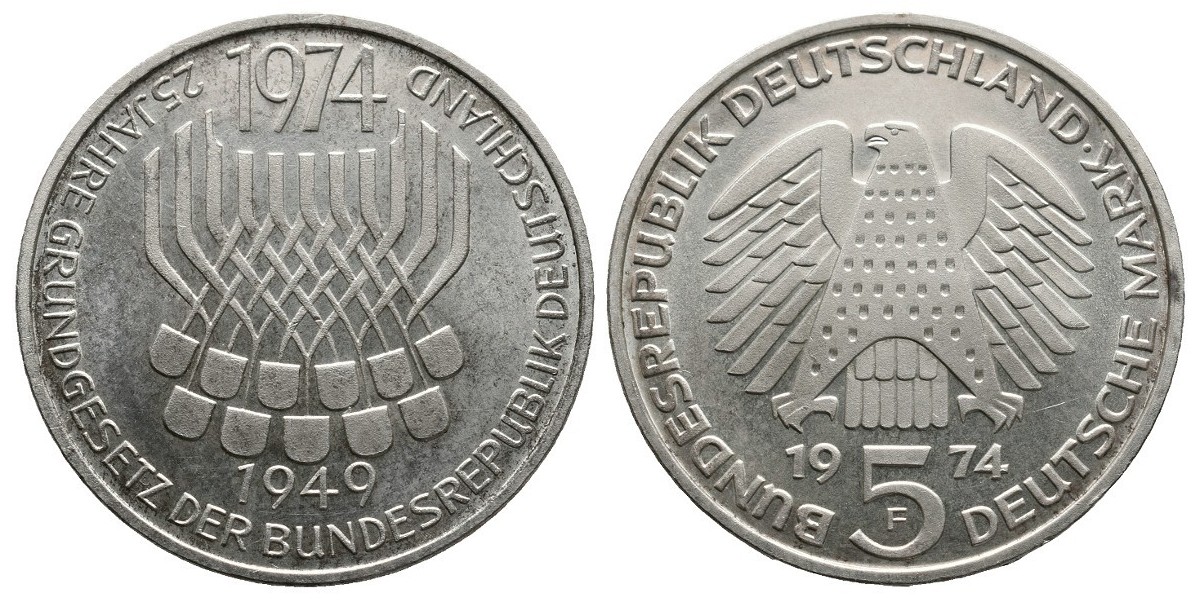 Alemania. 1/2 mark. 1974 F