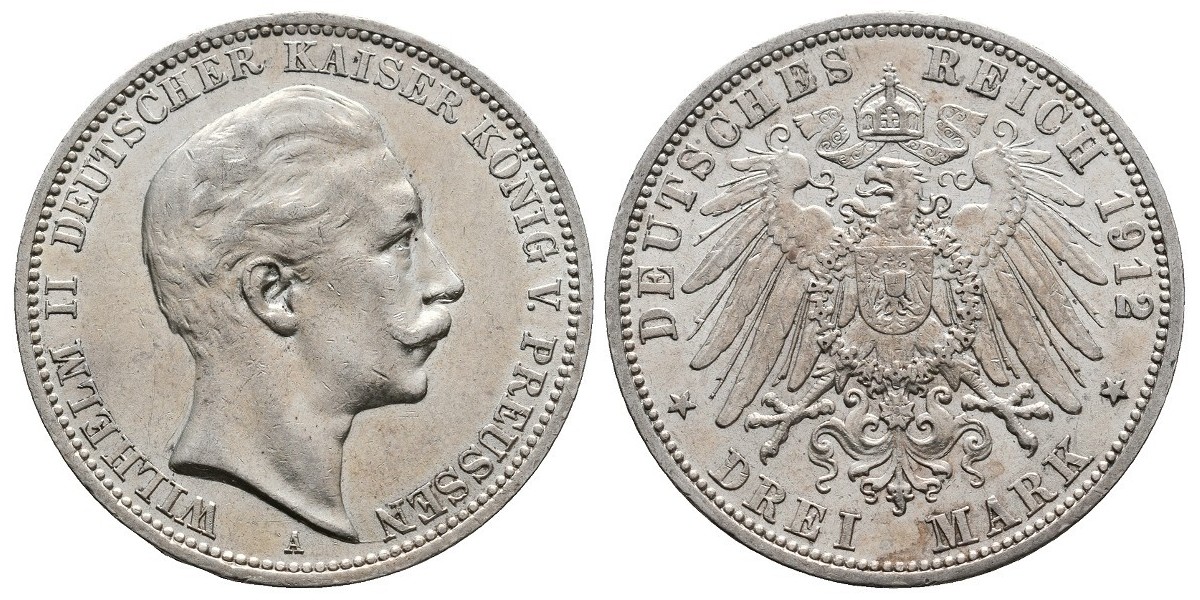 Alemania. 3 mark. 1912 A. Prusia