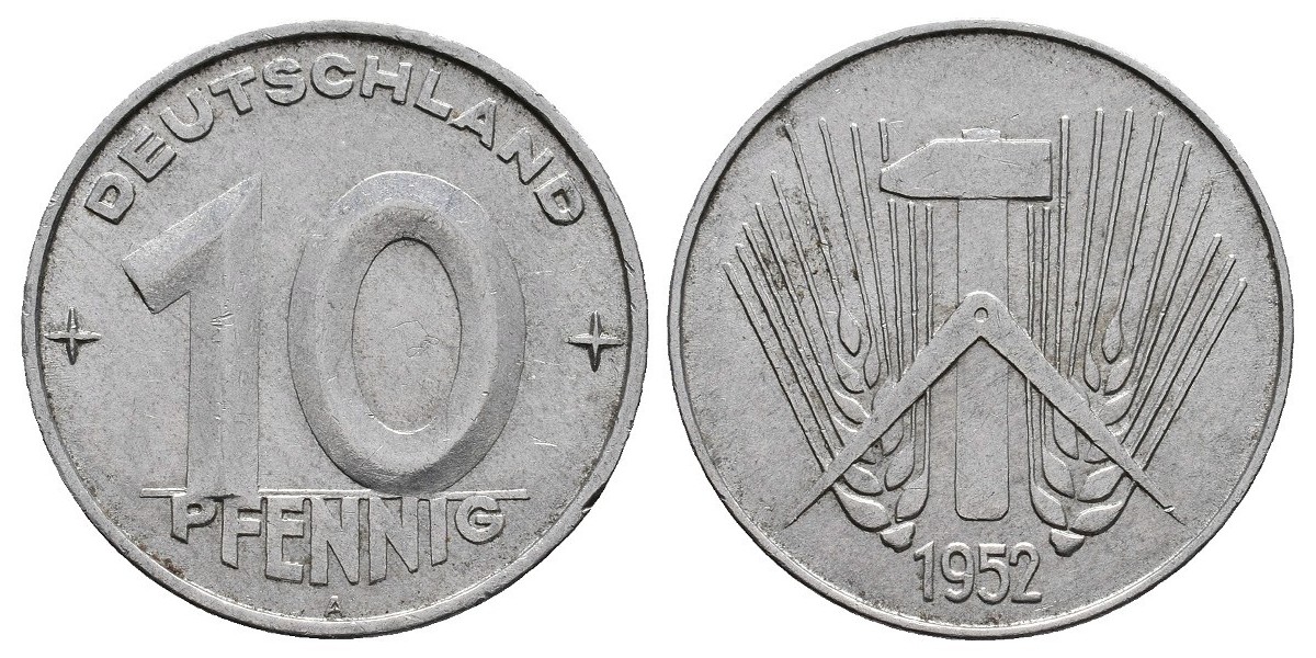 Alemania. 10 pfennig. 1952 A