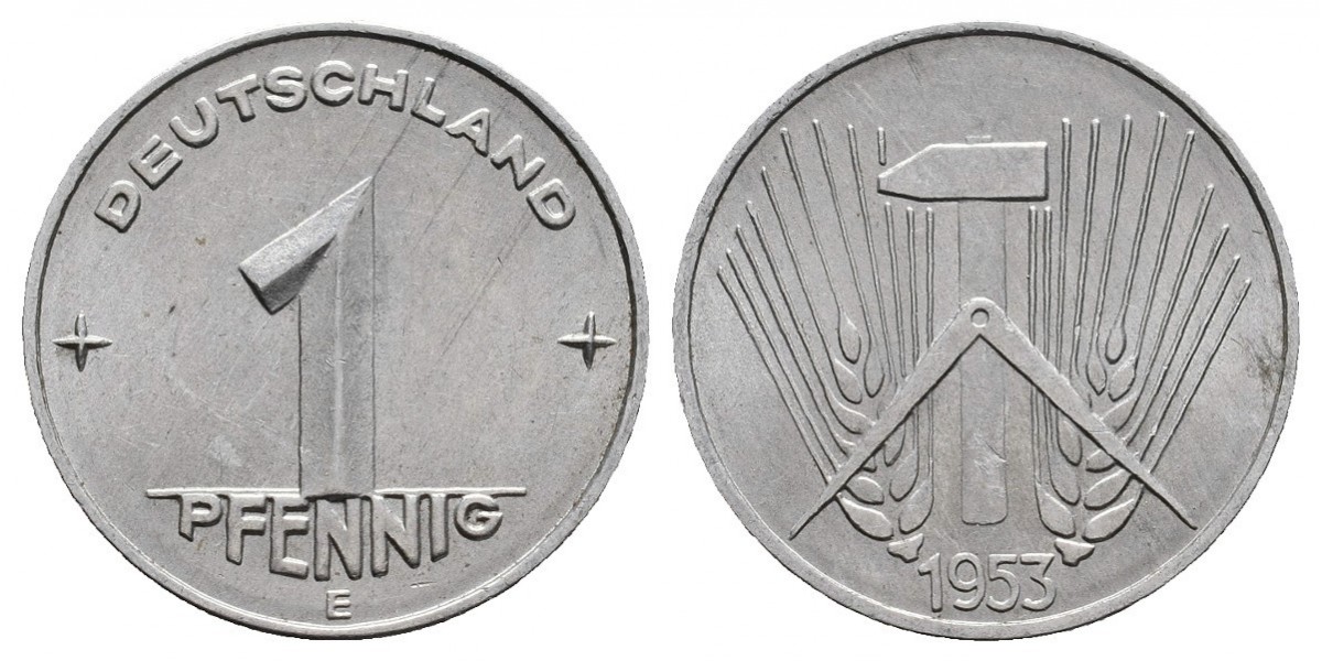 Alemania. 1 pfennig. 1953 E