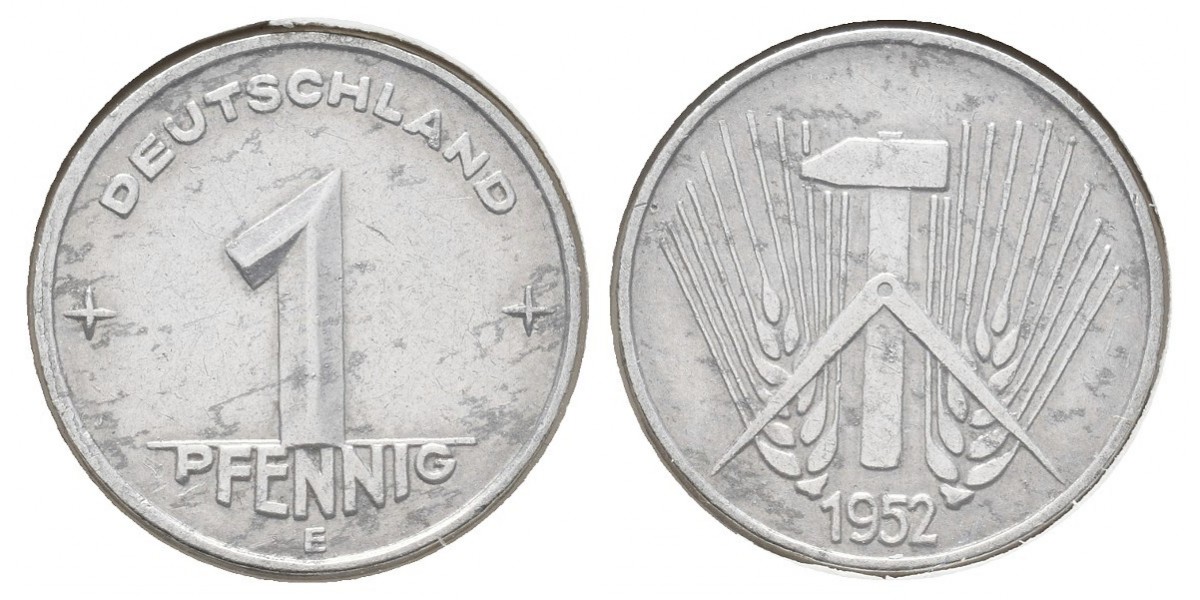 Alemania. 1 pfennig. 1952 E