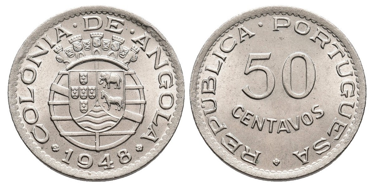 Angola. 50 centavos. 1948