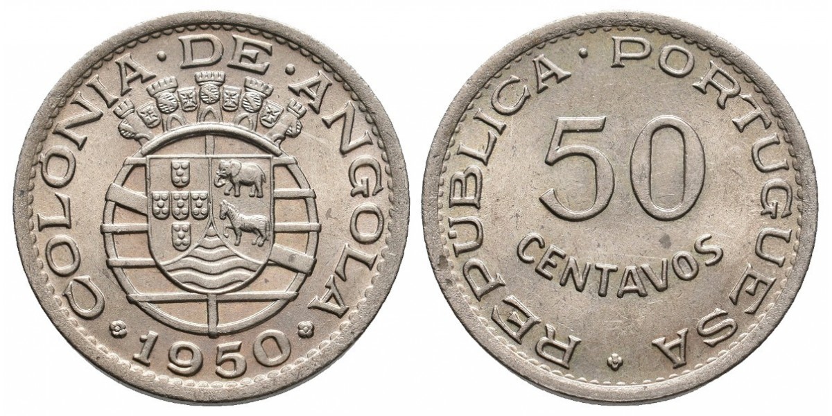 Angola. 50 centavos. 1950