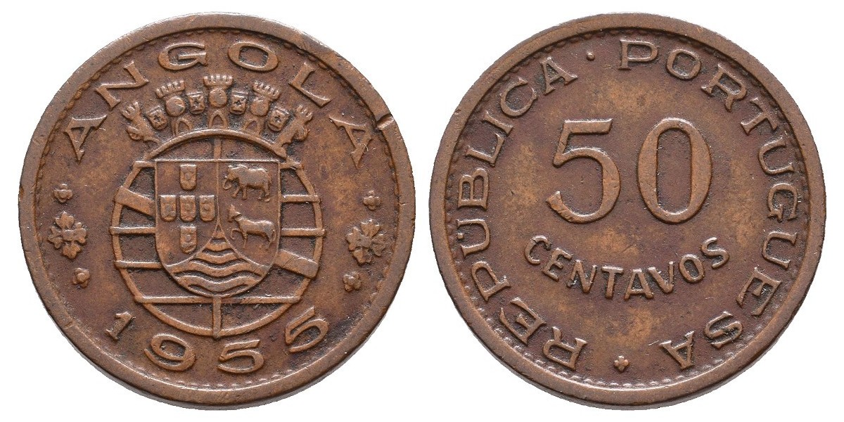 Angola. 50 centavos. 1955