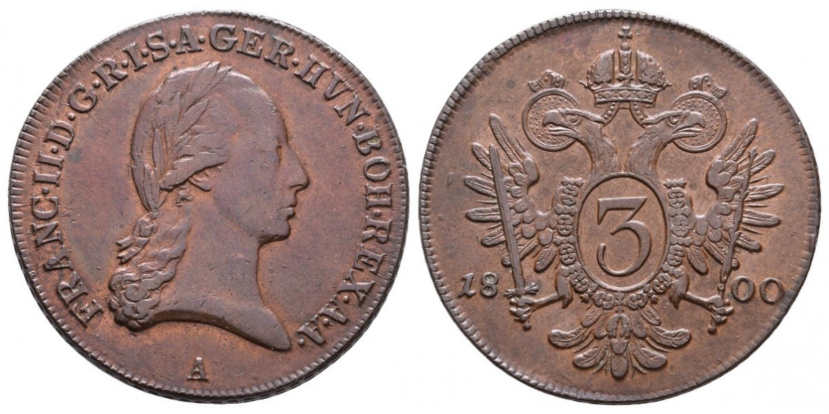 Austria. 3 kreuzer. 1800 A
