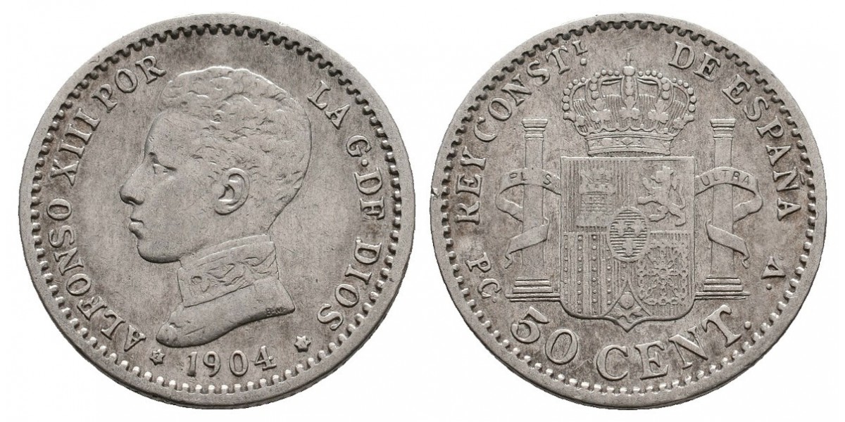 Alfonso XIII. 50 céntimos. 1904*1-0. Madrid