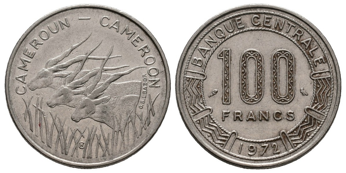 Camerún. 100 francs. 1972