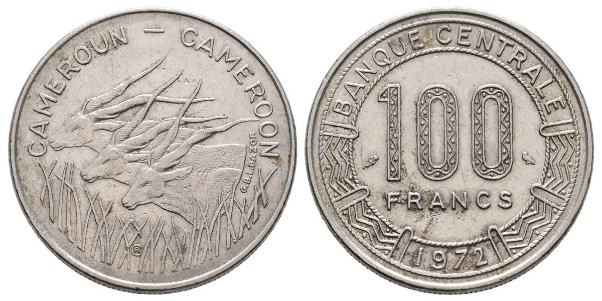Camerún. 100 francs. 1972