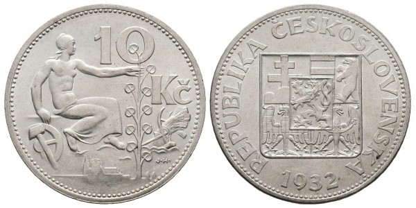 Checoslovaquia. 10 korun. 1932