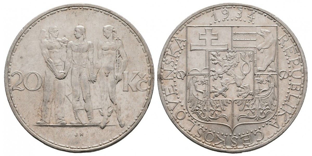 Checoslovaquia. 20 korun. 1934