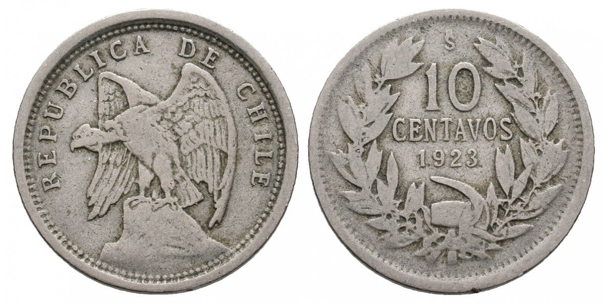 Chile. 10 centavos. 1923
