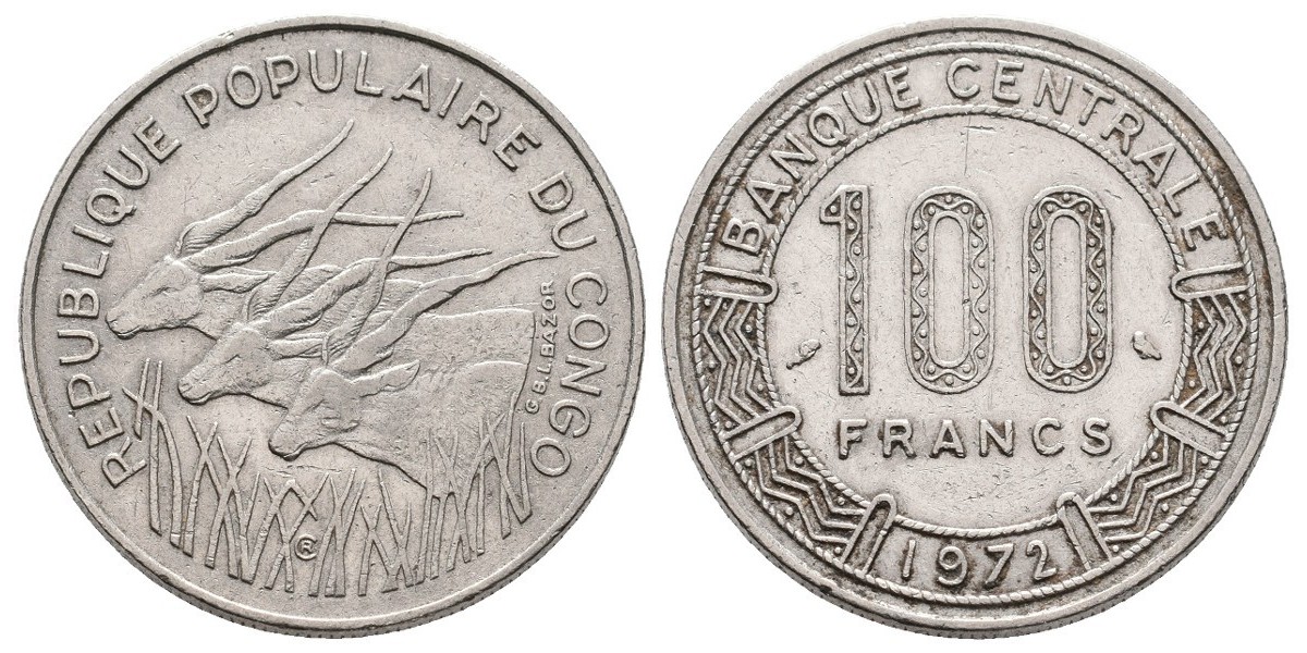 Congo. 100 francs. 1972