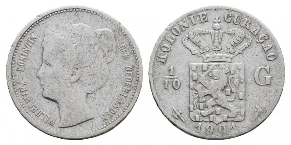 Curacao. 1/10 gulden. 1901