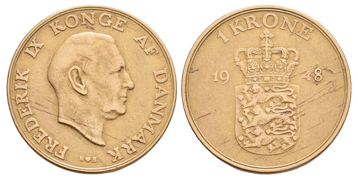 Dinamarca. 1 krone. 1948