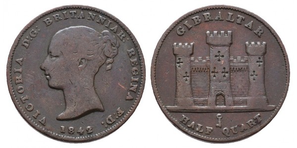 Gibraltar. 1/2 quart. 1842